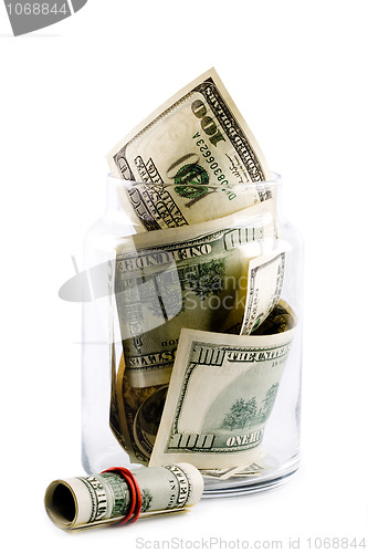 Image of money in glass jar