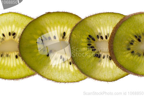 Image of Close up of kiwi slices