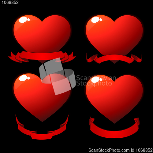Image of Red shiny hearts