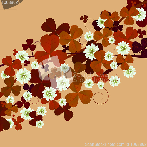 Image of Floral card with clovers