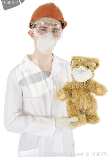 Image of Scientist with bear