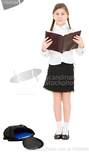 Image of Schoolgirl reading book