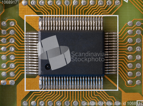 Image of Microphoto of an integrated microcircuit