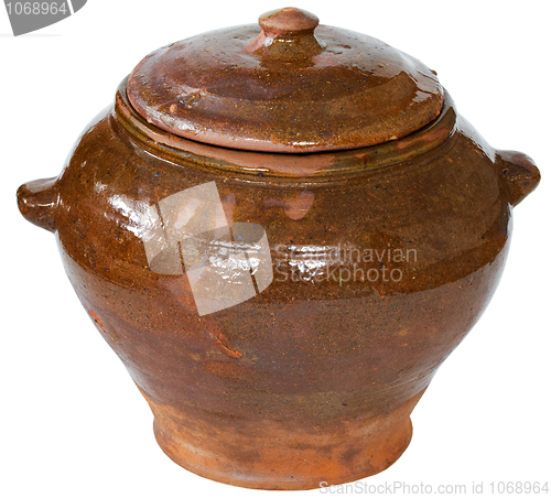 Image of Brown ceramic pot