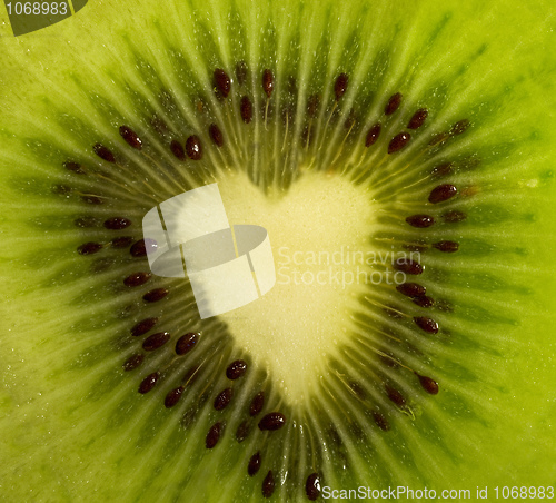 Image of Fruit cut - kiwi forming a heart