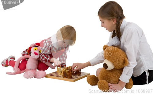 Image of Girls play chess
