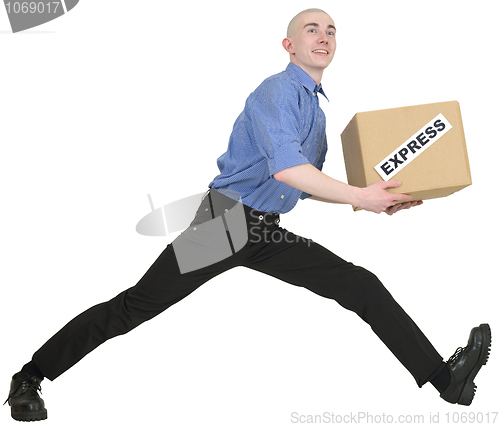 Image of Man and carton box