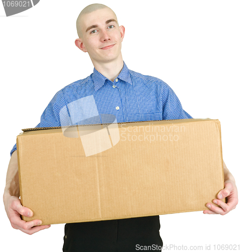 Image of Man and cardboard
