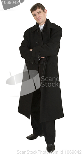 Image of Portrait man in black coat 
