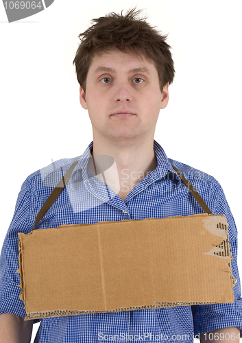 Image of Man with carton tablet