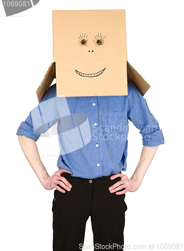 Image of Man and cardboard box