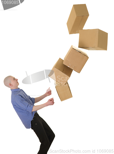 Image of Man and cardboard