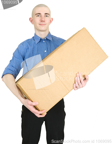 Image of Man and cardboard