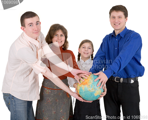 Image of Family and terrestrial globe