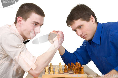 Image of Wrestling mans and chess