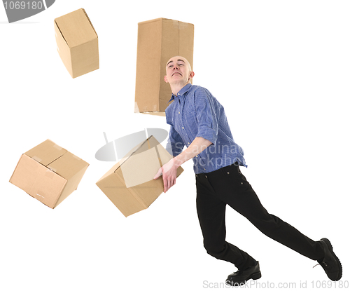 Image of Man and cardboard