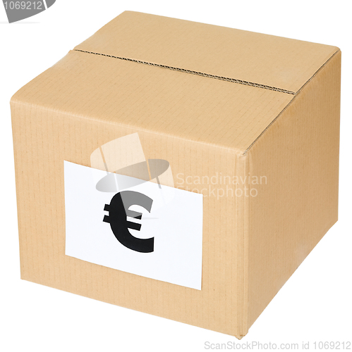 Image of Cardboard box with a euro sign
