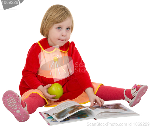 Image of Little girl and book