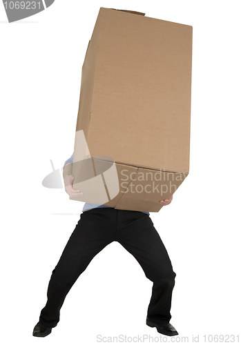 Image of Man and big carton box