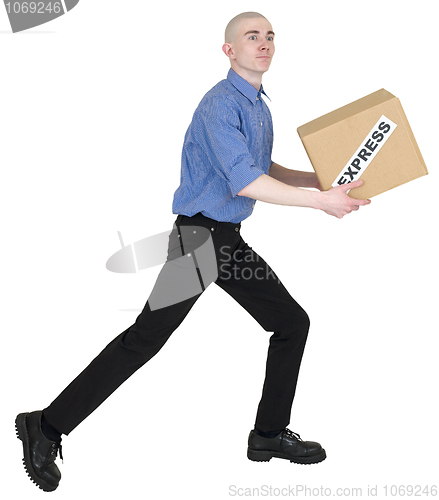 Image of Courier and cardboard box