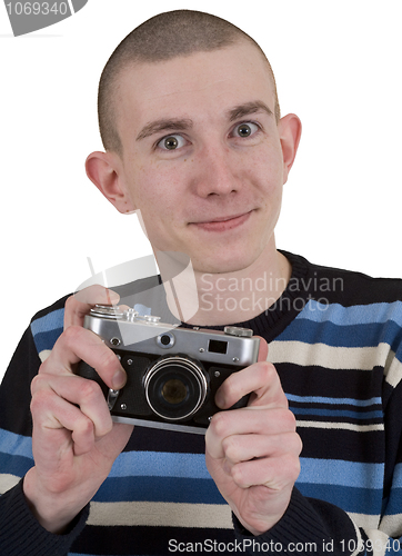 Image of Young man with camera