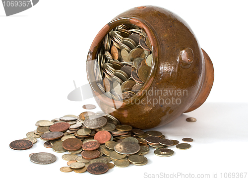 Image of Clay pot with antique coins