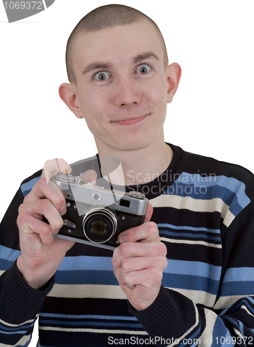 Image of Young man with camera