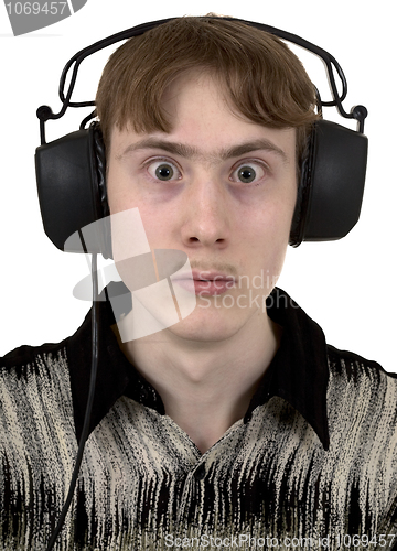 Image of Man in ear-phones