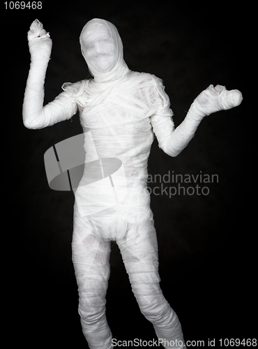 Image of The man representing a mummy