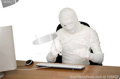 Image of Mummy is working on computer