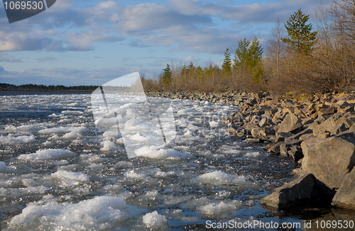 Image of Landscape with river and ice