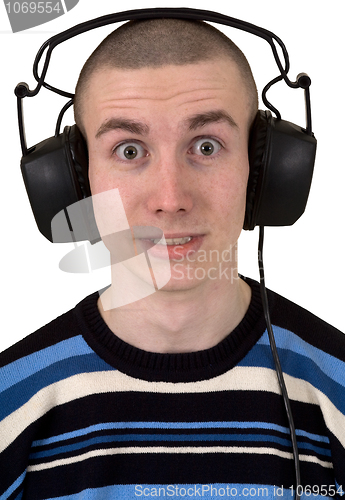 Image of Man in ear-phones