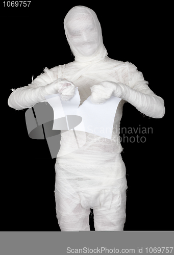 Image of Mummy tear in pieces sheet of paper