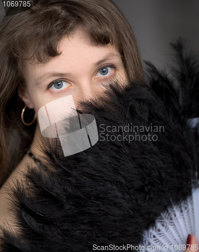 Image of Portrait of the girl with a fan