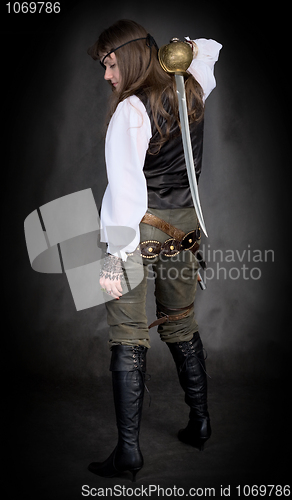 Image of The girl - pirate with eye patch