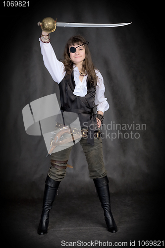 Image of The girl - pirate with eye patch