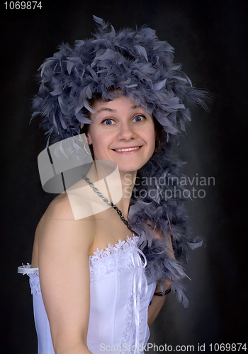 Image of Portrait of thel girl with a boa