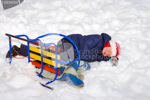 Image of child in snow