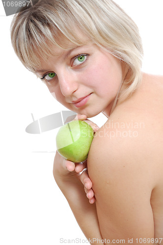 Image of beauty with apple