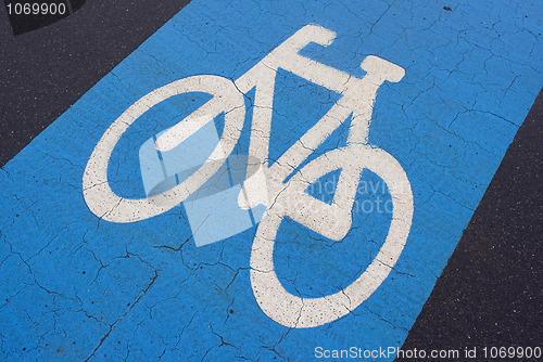 Image of Blue bicycle lane