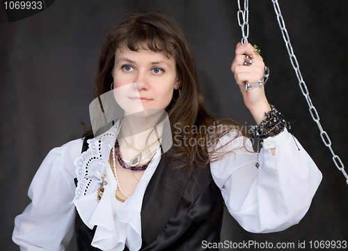 Image of The girl - pirate and metal chain