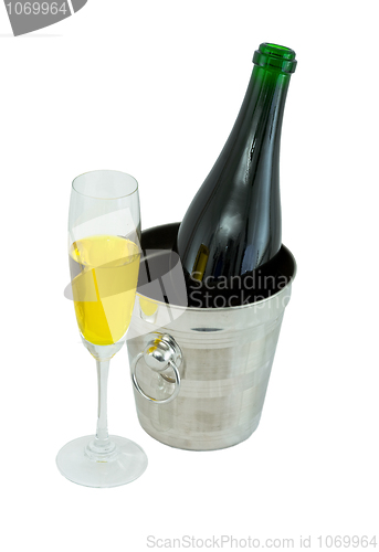 Image of Still-life with a glass of wine and a bottle