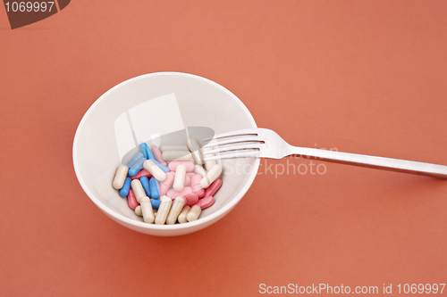 Image of a meal of different tablets