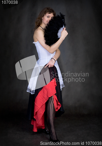 Image of Portrait of the girl with a fan