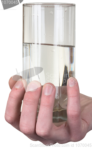 Image of Glass of water on hand