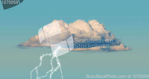 Image of Cumulus cloud with lightning