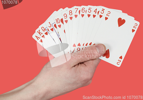 Image of Playing cards on hand