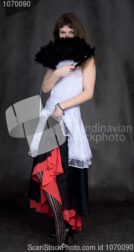 Image of Portrait of the girl with a fan