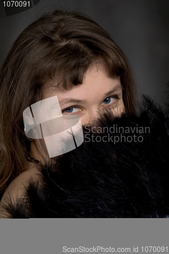 Image of Portrait of the girl with a fan