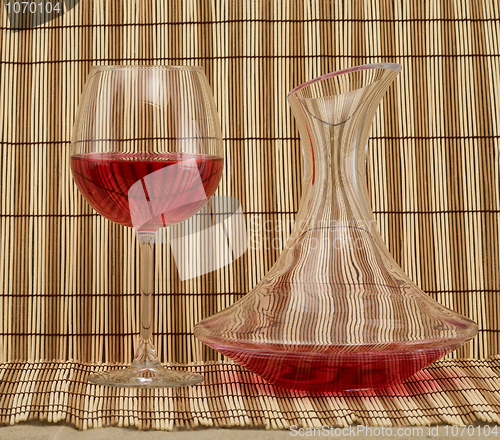 Image of Stil life with decanter and goblet